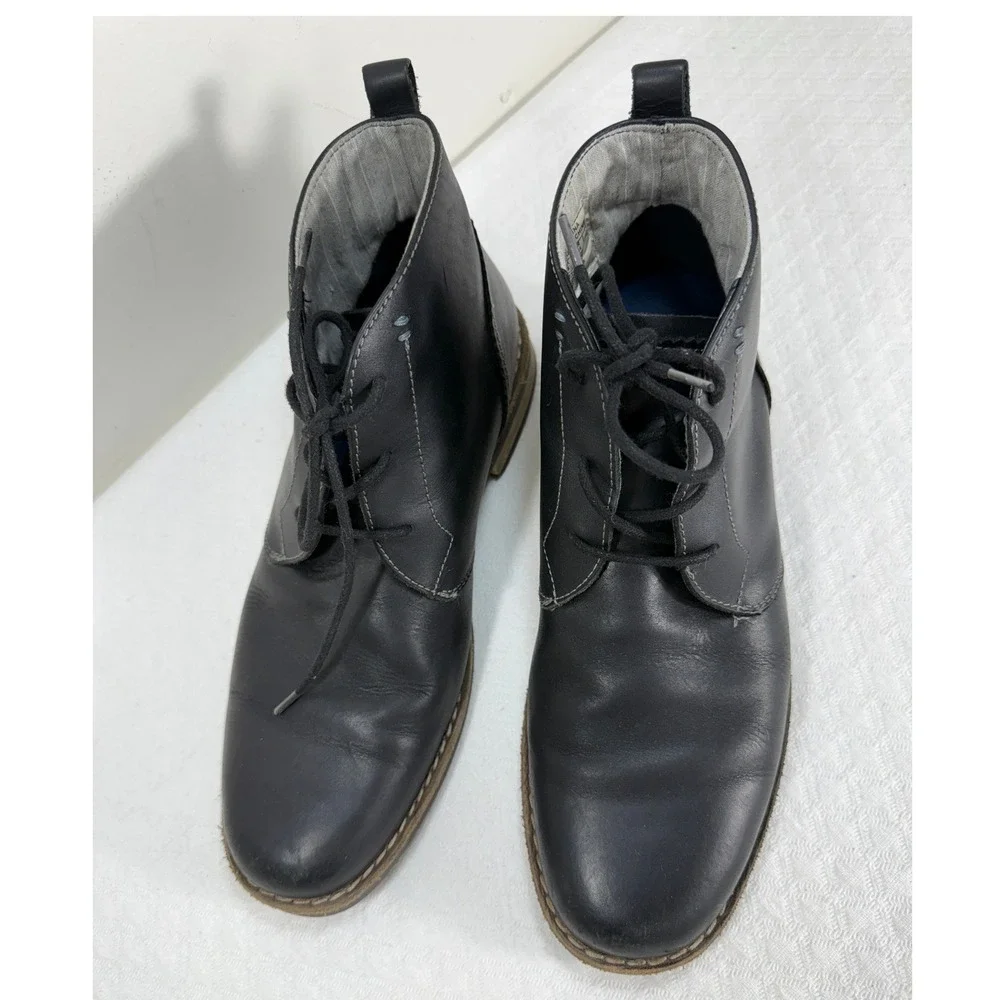 Original Penguin Hank OP Mens Black Leather Chukka‎ Boots Size 10.5 OP100142